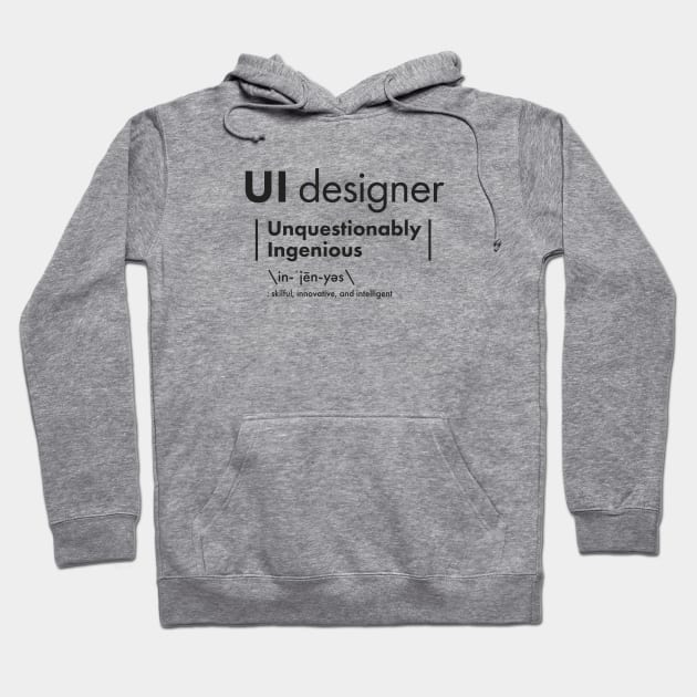 UI Designer = Unquestionably Ingenious Hoodie by VicEllisArt